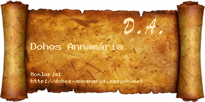 Dohos Annamária névjegykártya